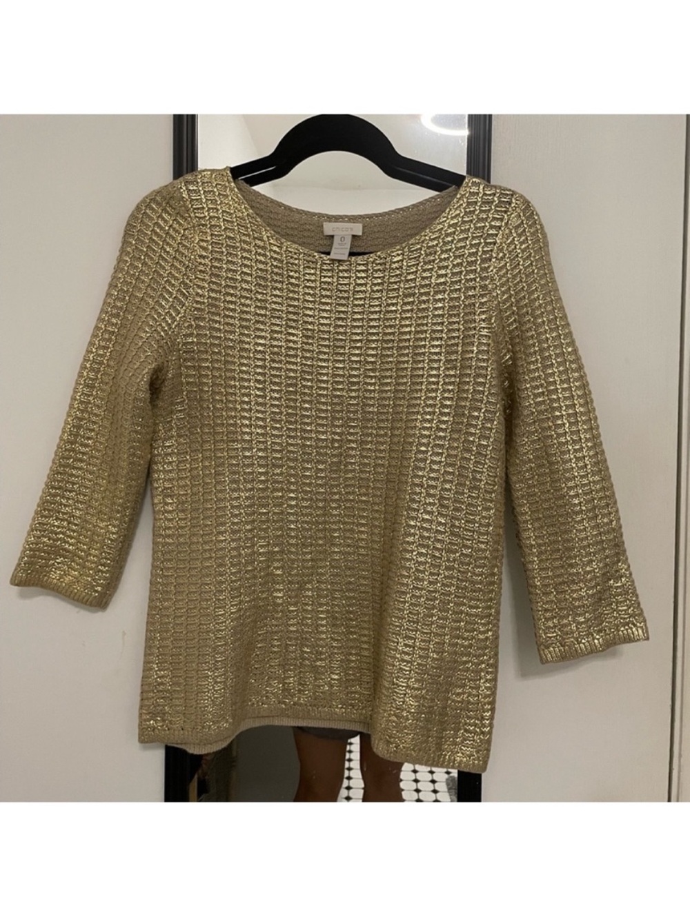 Chicos Gold Knit Top O